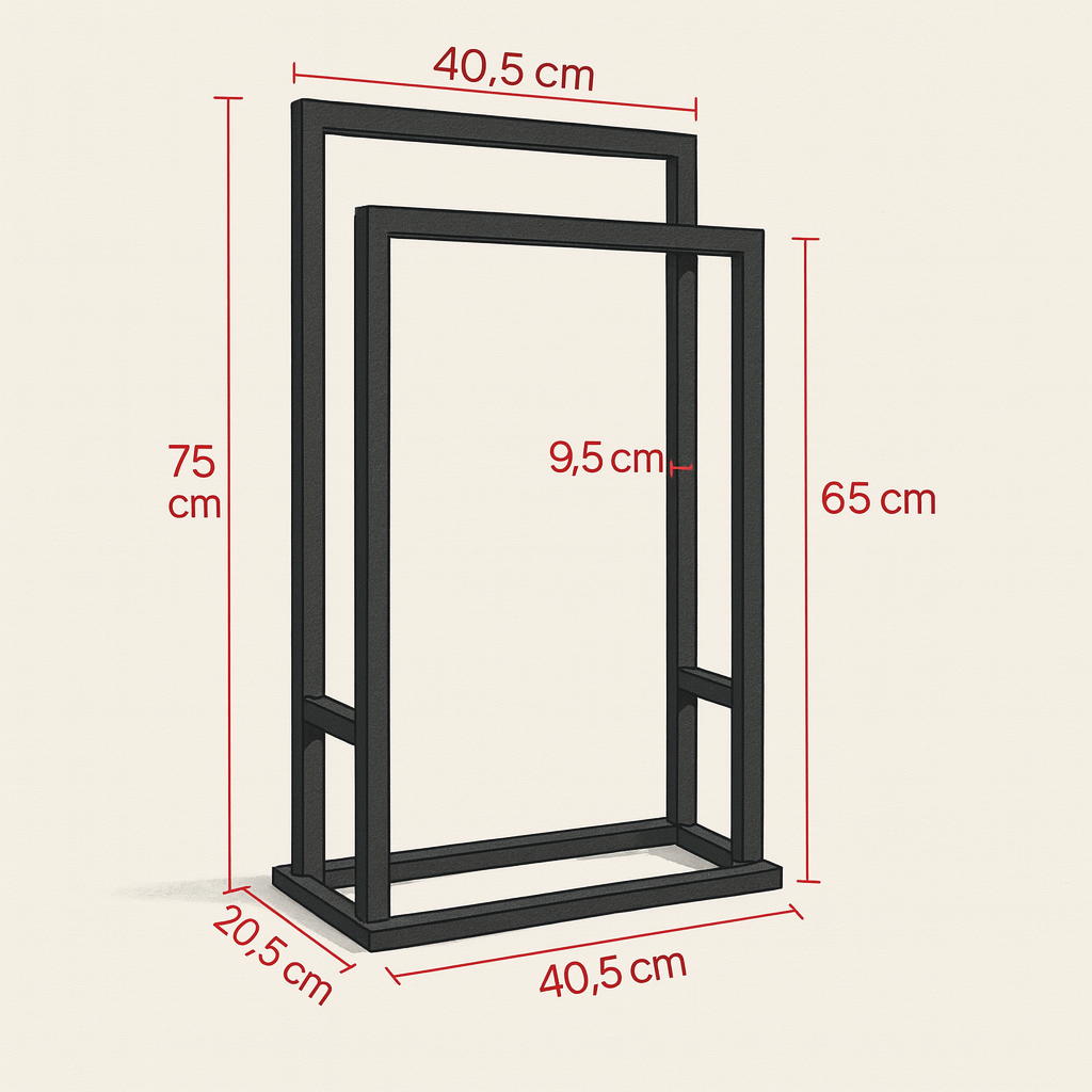 Porte-serviette sur pied noir