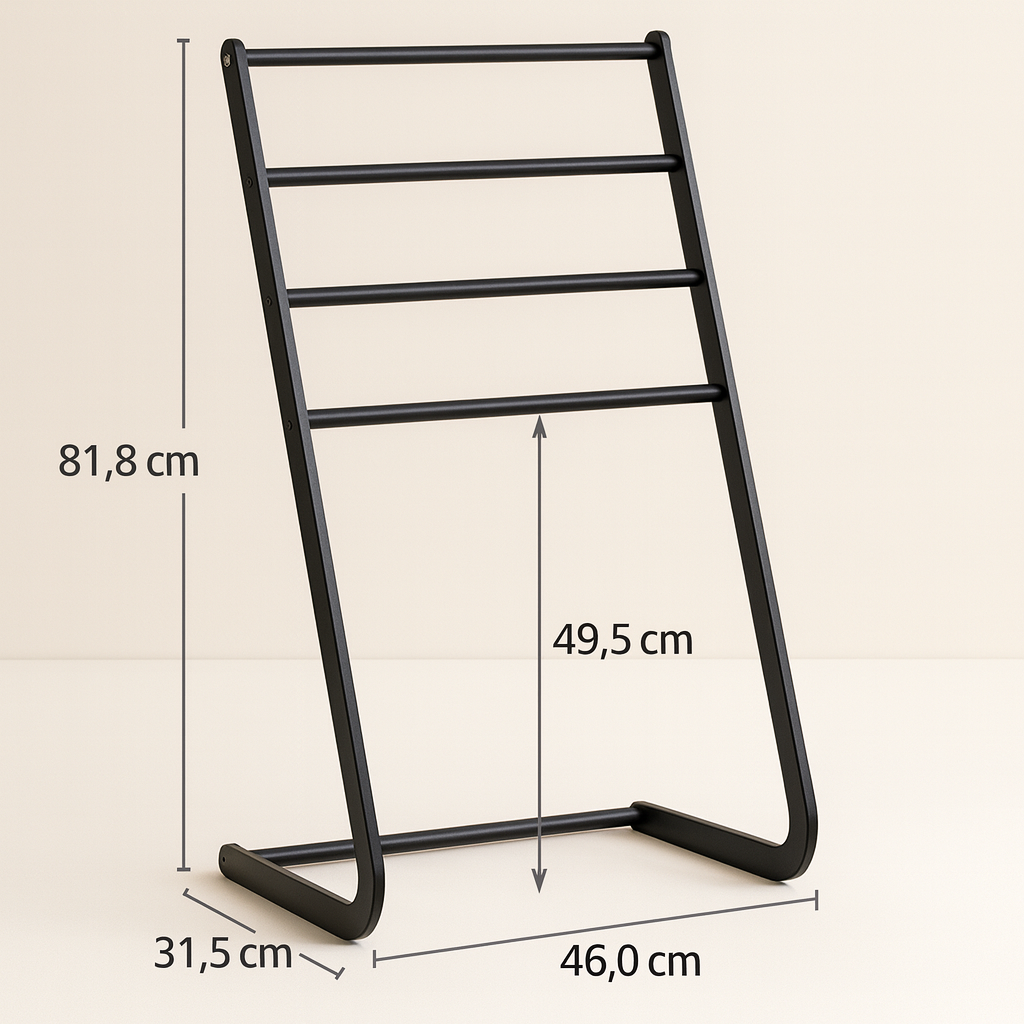 Porte-serviette sur pied en inox noir