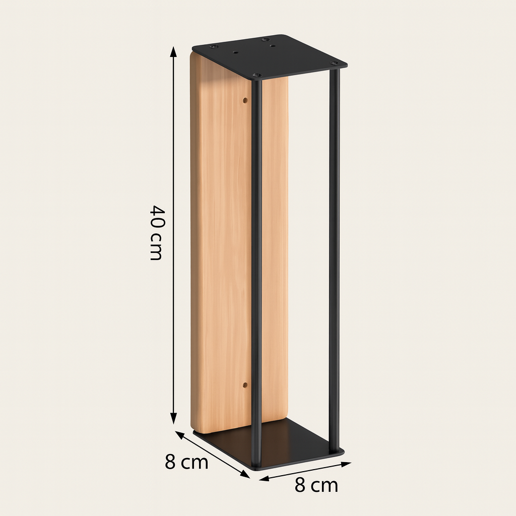 Porte-serviette mural en bois à vis ou ventouse