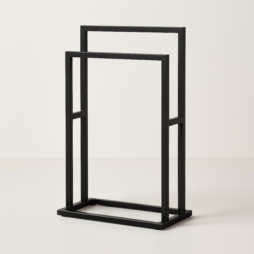 Porte-serviette sur pied noir