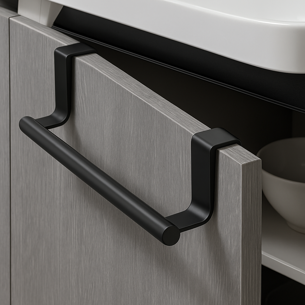 Porte-serviettes noir pour armoire