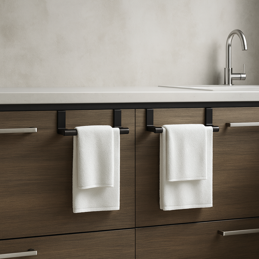 Porte-serviettes noir pour armoire
