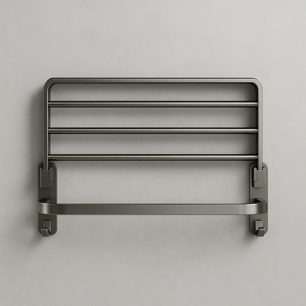 Porte-serviette mural en inox noir à vis