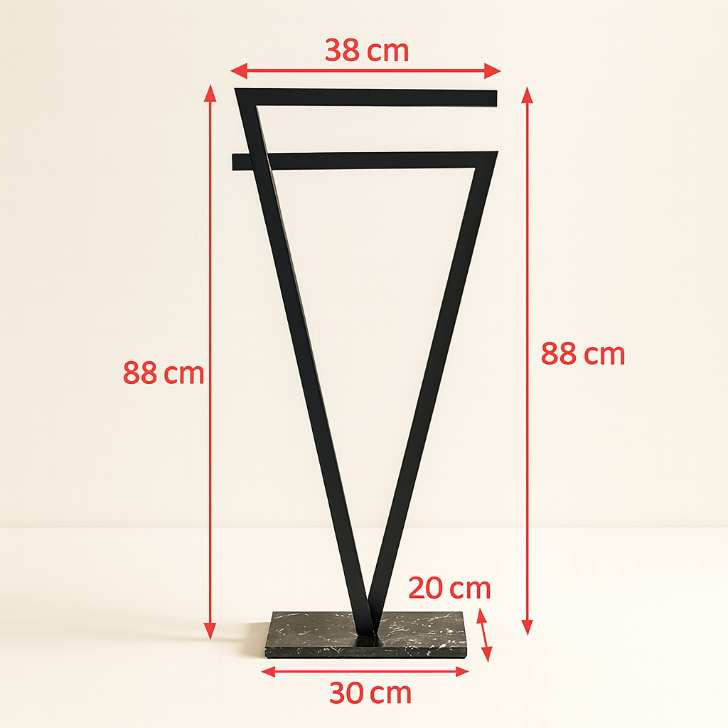 Porte-serviette sur pied en marbre noir