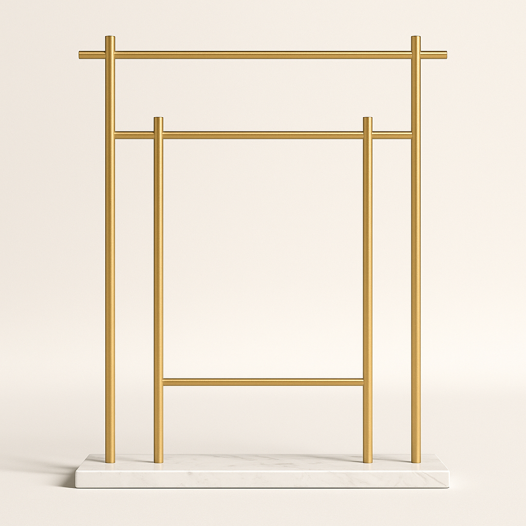 Porte-serviette sur pied marbre et or